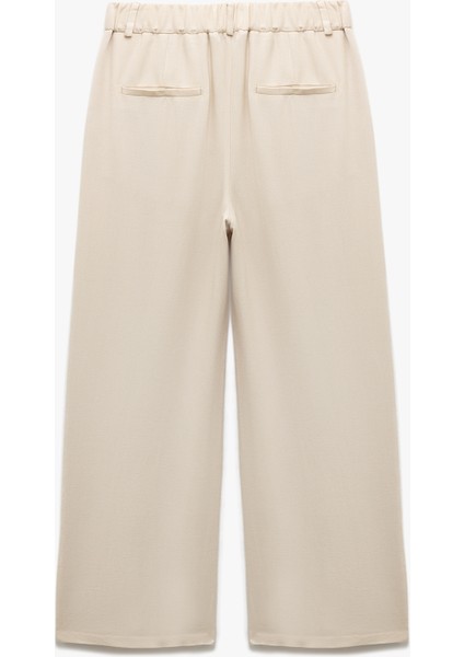 Viskon Keten Karışımlı Pileli Cepli Geniş Paça Palazzo Pantolon fiyatları