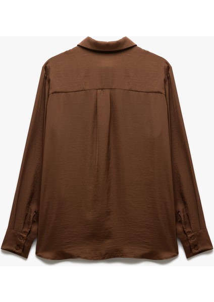 Aerobin Kumaş Uzun Kollu Klasik Yaka Saten Gömlek fiyatları