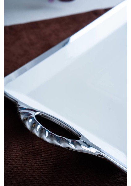 Arven Dikdörtgen Silver Sunum Tepsi - 45 cm modelleri
