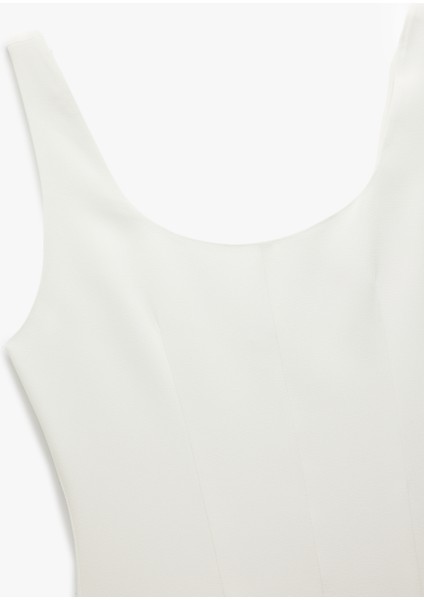 Kolsuz Astarlı Kare Yaka Pileli Katlı Askılı Mini Elbise modelleri