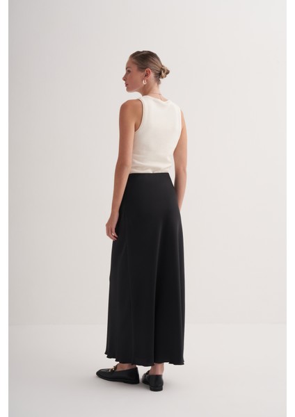 Siyah Premium Beli Lastikli Maxi Saten Etek fırsatları