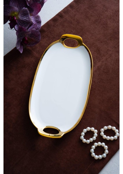 Arven Oval Gold Sunum Tepsisi - 33 cm fiyatları