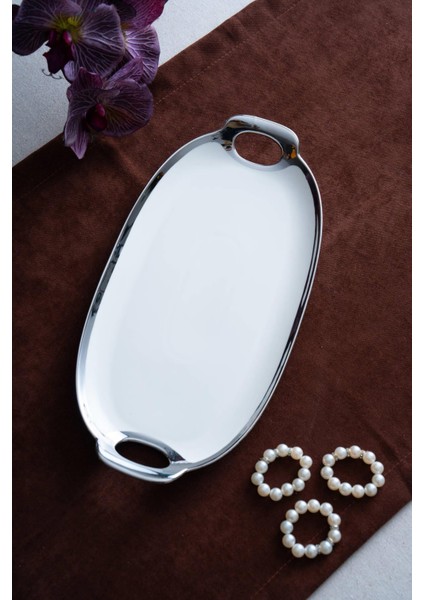 Arven Oval Silver Sunum Tepsisi - 33 cm fiyatları