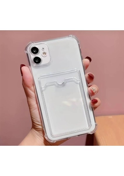 Phone 13-14-15 (Pro-Promax) Uyumlu Darbe Emici Şeffaf Kartlıklı Kamera Korumalı Esnek Silikon Kılıf fırsatları