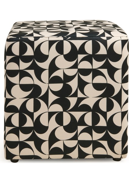 Elegant Puf - Siyah / Beyaz - 42X37X37 cm modelleri