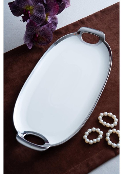 Arven Oval Silver Sunum Tepsisi - 41 cm modelleri