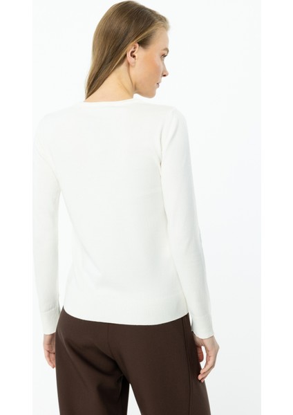 47409 Onteks Gül Işlemeli Sosis Yaka U. Kol Kazak modelleri