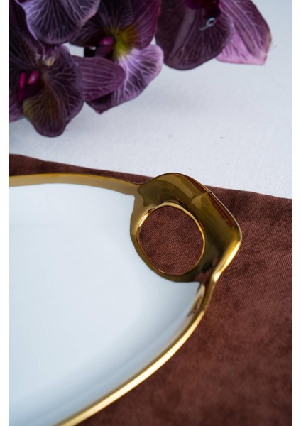 Arven Oval Gold Sunum Tepsisi - 45 cm fiyatları