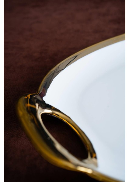 Arven Oval Gold Sunum Tepsisi - 45 cm fırsatları