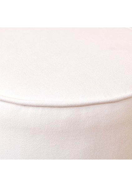 Ethnic Puf - Beyaz / Siyah - 41X39X39 cm