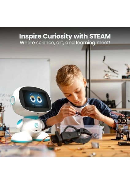 2 Çocuklar Için Yapay Zeka Destekli Akıllı Robot - Stem Öğrenme ve Eğitim Robotu - Mavi