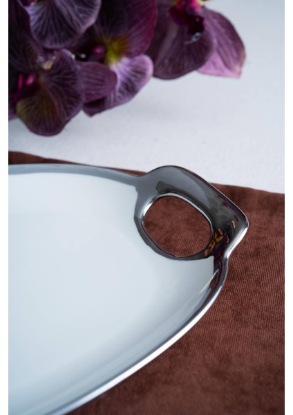 Arven Oval Silver Sunum Tepsisi - 45 cm fiyatları