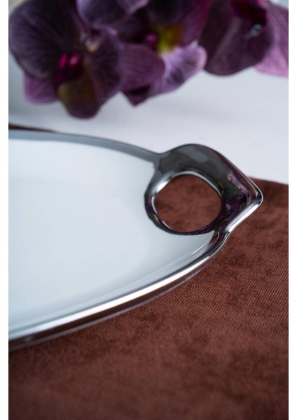 Arven Oval Silver Sunum Tepsisi - 45 cm modelleri