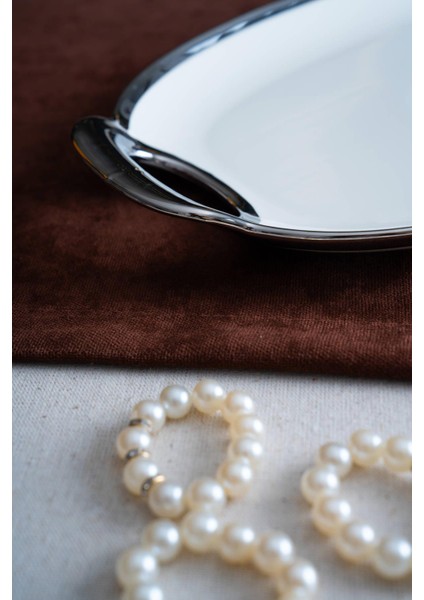Arven Oval Silver Sunum Tepsisi - 45 cm fırsatları