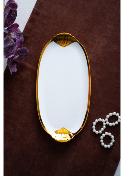 Arven Oval Gold Sunum Tepsisi - 33 cm fiyatları