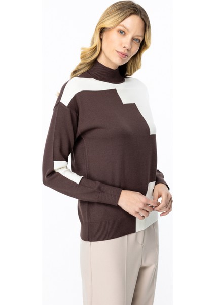 45306 Onteks Iki Renk Geometrik Kazak modelleri