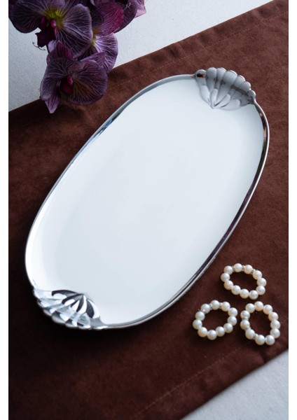 Arven Oval Silver Sunum Tepsisi - 41 cm fırsatları