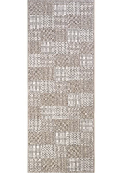 Grande 01 Bej Kaymaz Taban Yolluk Uzun Hol Koridor Halısı İnce Yıkanabilir Dokuma Kilim Halı Yolluk