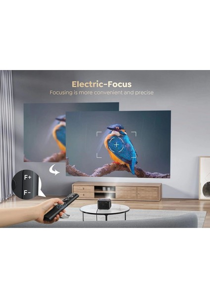 TR25 Wifi ve Bluetooth 5.2 Dış Mekan Projektörü, 15000 Lümen 1080P Full Hd