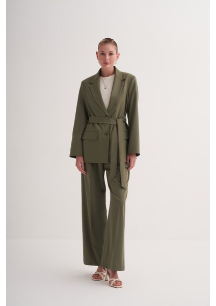 Oversize Kemerli Blazer Ceket