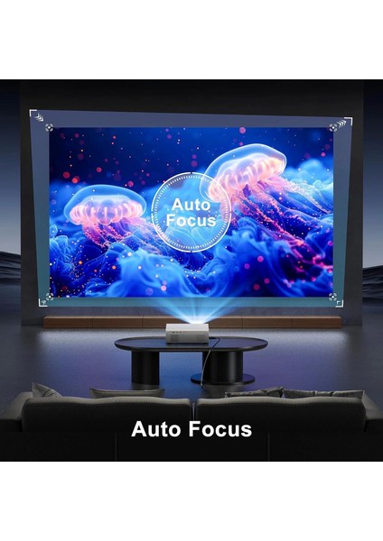 Wifi 6 ve Bluetooth 5.2, Projektör, 600 Ansı Yerel 1080P 4K Destekli - 300 Inc