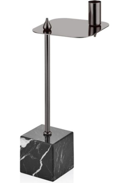 Evza Mermer Kare Asimetrik Mumluk Siyah Antrasit 12,5*12,5*31 cm fiyatları