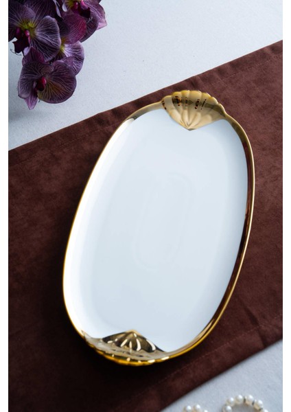 Arven Oval Gold Sunum Tepsisi - 45 cm indirimleri