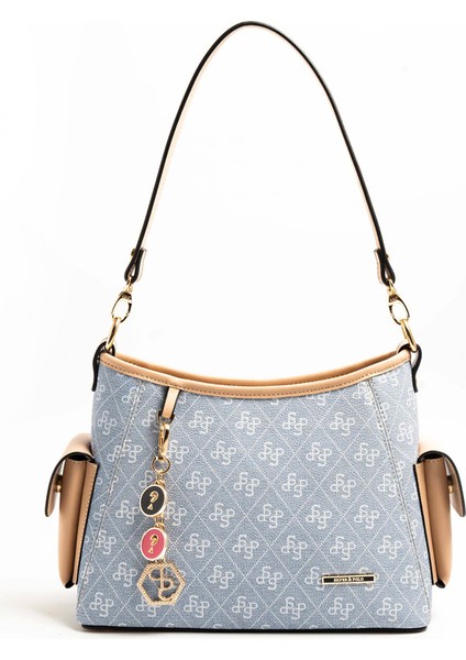 Kadın Çapraz Çanta 1183-46604 Sılver Polo Çapraz Bayan Çantası M178 Mavi-Mat Ten