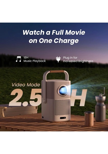 T2 1080P Projektör - Wifi 6 ve Bluetooth [jbl Ses ve Dahili Pil]
