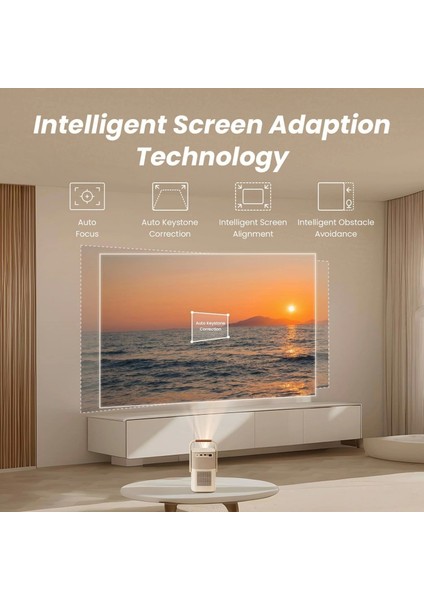 T2 1080P Projektör - Wifi 6 ve Bluetooth [jbl 2 Ses, 8W Hoparlör ve Dahili Pil]