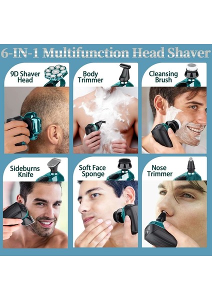 9d Elektrikli Baş Tıraş Makinesi Geliştirilmiş - Yeşil fiyatları