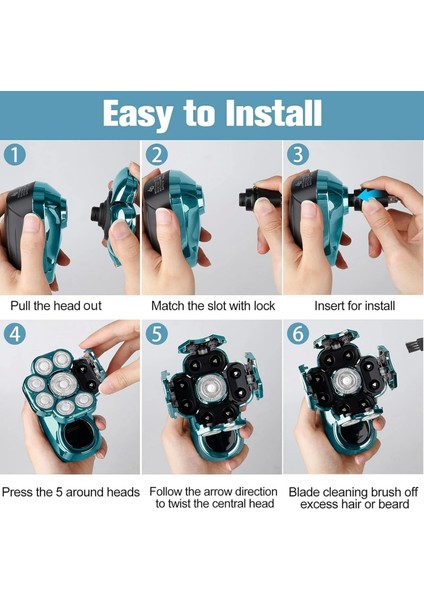 9d Elektrikli Baş Tıraş Makinesi Geliştirilmiş - Yeşil fırsatları