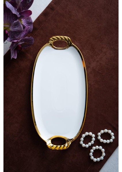 Arven Oval Gold Sunum Tepsisi - 33 cm fiyatları