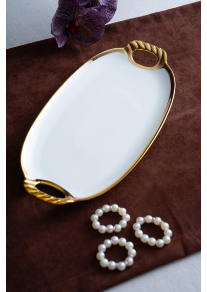 Arven Oval Gold Sunum Tepsisi - 33 cm fırsatları