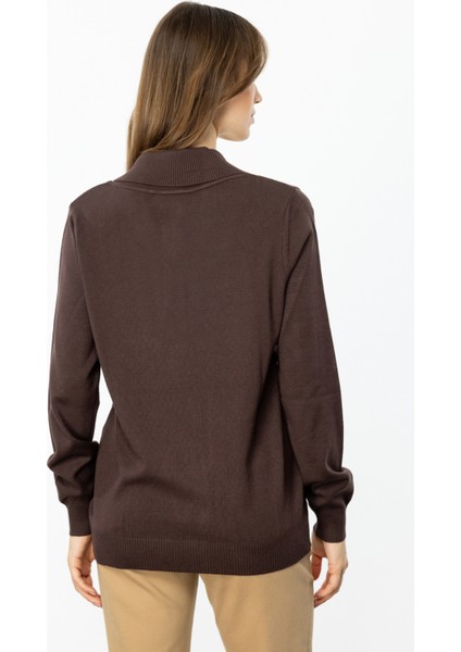 45343 Onteks Yakası Düğmeli Kapuşonlu Kazak modelleri