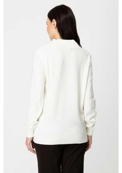 45343 Onteks Yakası Düğmeli Kapuşonlu Kazak modelleri