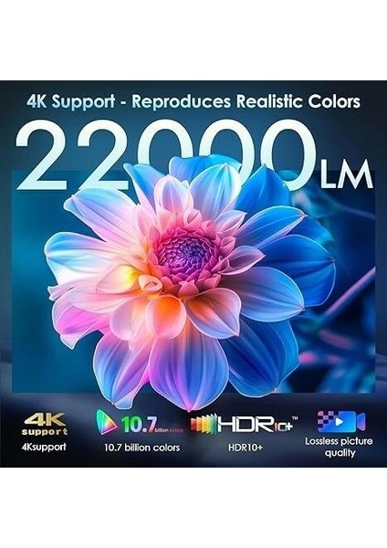 Wifi6 ve Bluetooth 5.3 ile 4k, 22000L Telefon/tv//hdmı/usb 1080P