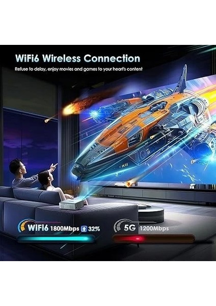 Wifi6 ve Bluetooth 5.3 ile 4k, 22000L Telefon/tv//hdmı/usb 1080P