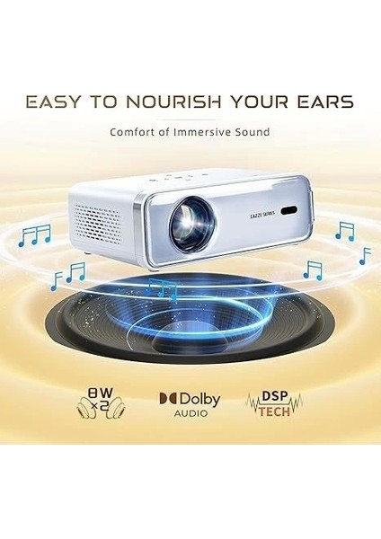 Akıllı Projektör Wifi ve Bluetooth, Netflix-Resmi-Lisanslı Dolby Ses 1080P