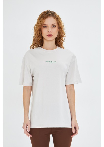 The Wellness Era Baskılı %100 Pamuk Oversize Kadın Tişört