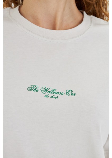 The Wellness Era Baskılı %100 Pamuk Oversize Kadın Tişört modelleri