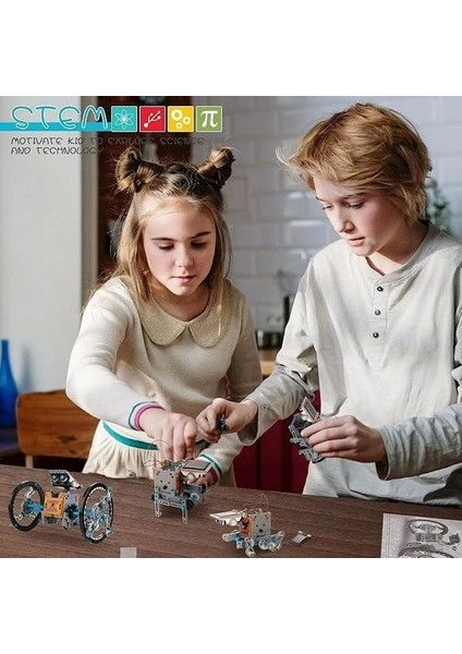 Çocuklar Için 14'ü 1 Arada Güneş Enerjili Robot Eğitim Seti