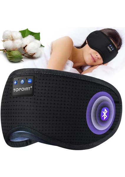 Uyku Kulaklıkları Bluetooth Uyku Maskesi - Siyah Havalandırmalı
