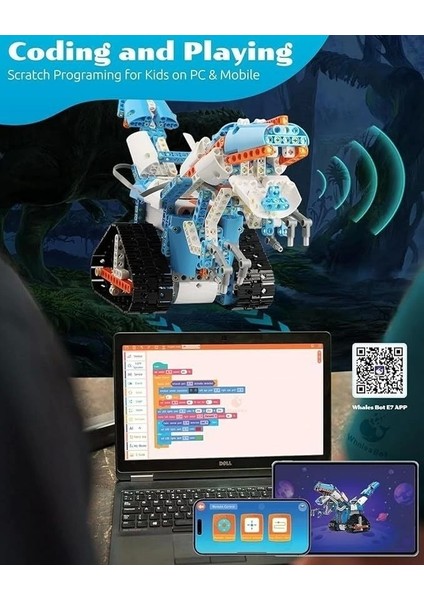 8+ Yaş E7 Pro Kodlama Robotu Kodlama Destek Kontrol Cihazı