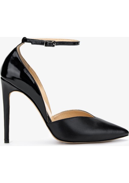 Kadın Deri Siyah Topuklu Ayakkabı 1074 2282 Bn Ayk Y25 Sıyah
