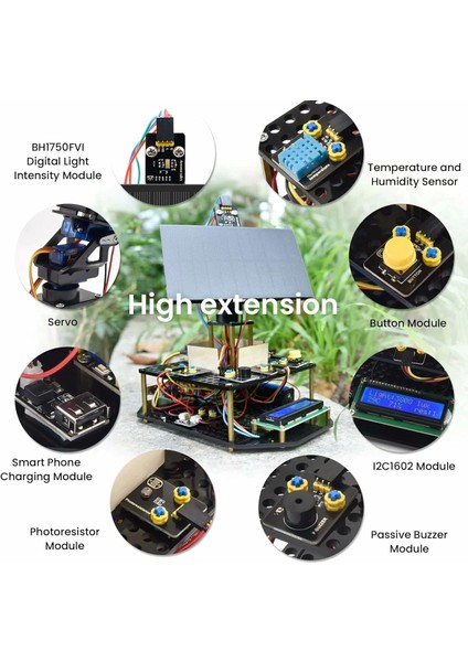 Keyestudıo Dıy Güneş Takip Elektronik Kiti - Arduino, Akıllı Telefon Şarj Modülü