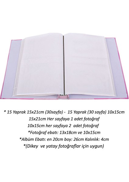 90’lık 10 x 15 ve 15 x 21 Notlu Fotoğraf Albümü-Mavi