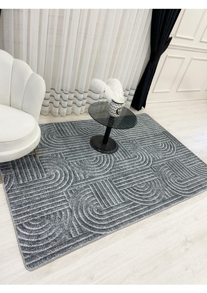 Gri Renk Kabartmalı Görünüm Lateks Deri Taban Halı modelleri