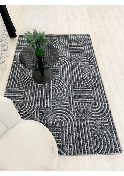 Koyu Gri Renk Kabartmalı Görünüm Lateks Deri Taban Halı fırsatları