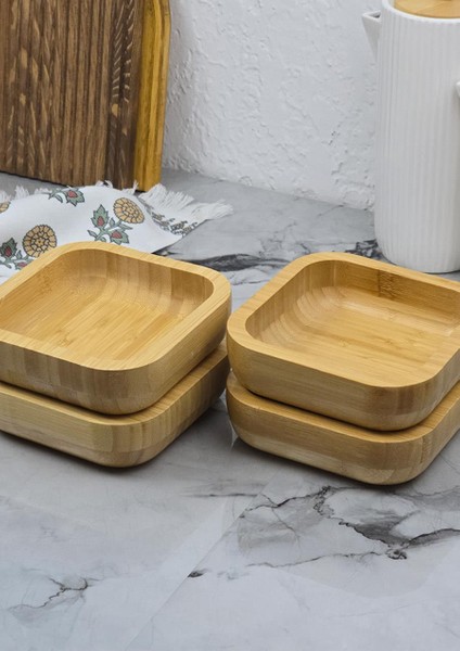 Bambu Kase Seti - 4lü Kase Takımı - 260 Ml, 14 cm - 4 Parça